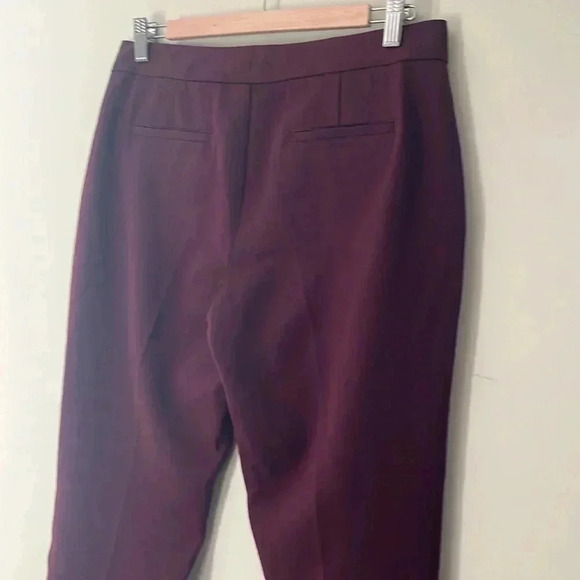 [US6]Icone Women Burgundy Rayon Blend Dress  Pant Split-hem straight-leg pant - Picture 9 of 11
